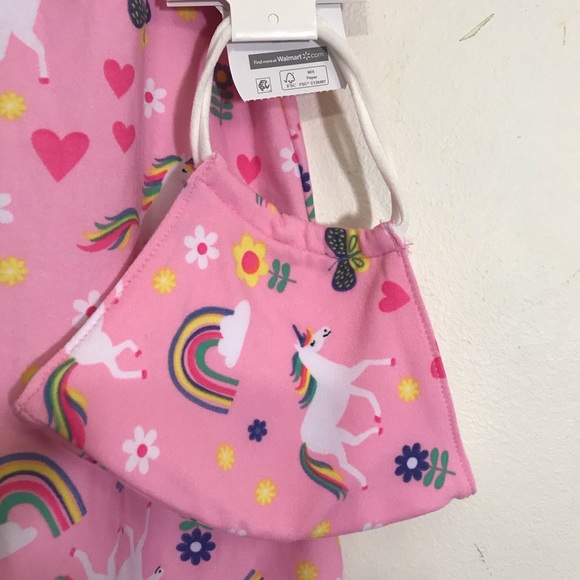 NEW WONDER NATION GIRL UNICORN SWING TOP W/ MASK - Picture 3 of 5